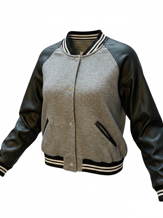 Victoria's Secret Jackets & Blazers - Victoria's Secret Grey & Black Retro Varsity Jacket